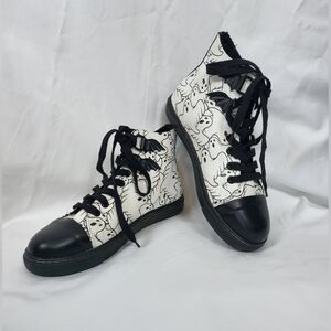 Strange Cult Womens Chelsea White Black High Top Limited Edition Phantom Shoes 7